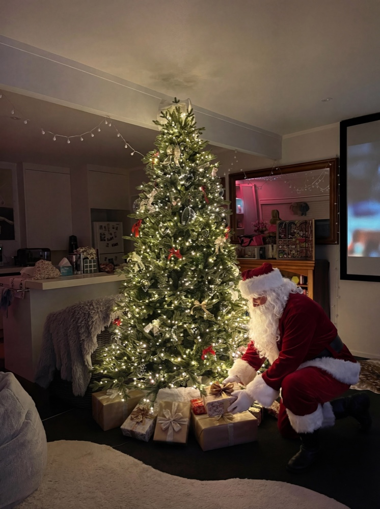 Scene with Santa magically added